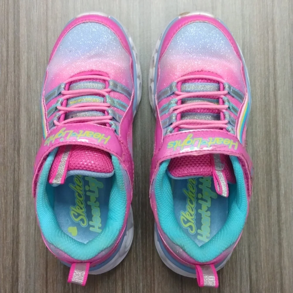 Skechers S Lights Heart Lights Rainbow Lux Light-Up Shoes Sz 12 - Picture 7 of 11